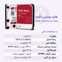 مشخصات فنی هارد قرمز 1 ترابایت وسترن دیجیتال