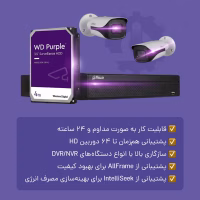 ویژگی‌های هارد بنفش ۴ ترابایت وسترن دیجیتال اورجینال و صفرکارکرد