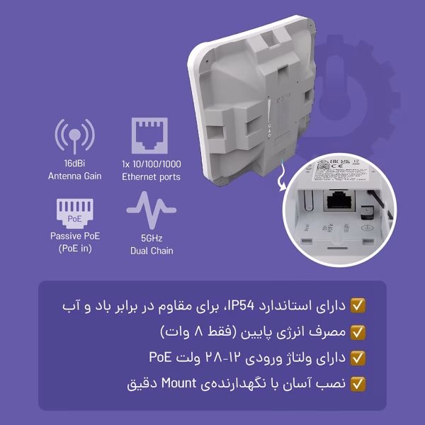 ویژگی‌های رادیو وایرلس میکروتیک SXTsq 5 ax